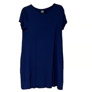 Navy Short Sleeve Swing Top